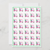 Ruhestand Party Preppy Pink Golf Cart Einladung (Rückseite)