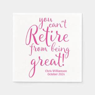 Ruhestand Party Rosa Reifen Groß Serviette