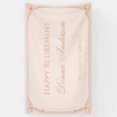 Ruhestand Party Rosa Rosa Elegantes Skript Vintag Banner (Vertikal)