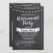 Ruhestand Party Rustic Bucket List Chalk Einladung (Vorne/Hinten)