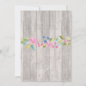 Ruhestand Party Rustic Rustic Remüde Holz Floral E Einladung (Rückseite)