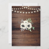 Ruhestand Party Rustic Wood Anemone Floral Einladung (Rückseite)