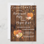 Ruhestand Party Rustic Wood Pumpkin Invite Lights Einladung (Vorderseite)