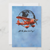 Ruhestand Party Save the Date Globe Travel Flugzeu Einladung (Rückseite)