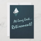 Ruhestand Party - Segelboot in ruhigen Gewässern - Einladung (Vorderseite)