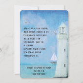 Ruhestand Party Segelboot und OzeanLeuchtturm Einladung (Vorderseite)