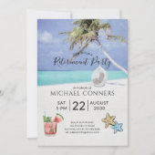 Ruhestand Party Tropical Beach Einladung (Vorderseite)