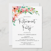 Ruhestand Party Tropical Floral Modernes Skript (Vorderseite)