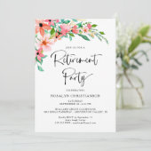 Ruhestand Party Tropical Floral Modernes Skript (Stehend Vorderseite)
