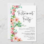 Ruhestand Party Tropical Floral Script (Vorderseite)