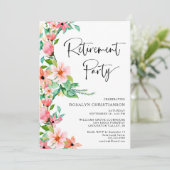 Ruhestand Party Tropical Floral Script (Stehend Vorderseite)