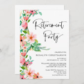 Ruhestand Party Tropical Floral Script (Vorne/Hinten)