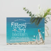 Ruhestand Party Tropische Starfish Beach Flasche Einladung (Stehend Vorderseite)