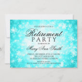 Ruhestand Party Turquoise Winter Wonderland Einladung (Vorderseite)