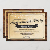 Ruhestand Party Vintage Papieraufhängung Holz Einl Einladung (Vorne/Hinten)