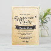 Ruhestand Party Vintage Ruhedpapiereinladung Einladung (Stehend Vorderseite)