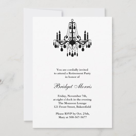 Ruhestand Party White Grand Ballroom Einladung (Vorderseite)