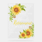Ruhestand Party Willkommensflorale Sonnenblume Acrylschild (Vorderseite)