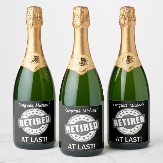 Ruhestand Party Zeit! Custom Schaumweinetikett (Flaschen)