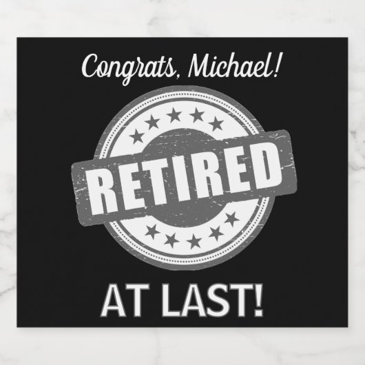 Ruhestand Party Zeit! Custom Schaumweinetikett (Einzelnes Label)