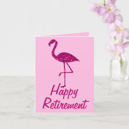 Ruhestand pink flamingo Benutzerdefinierter Text G Karte