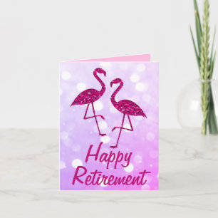 Ruhestand pink flamingo Benutzerdefinierter Text G Karte