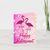 Ruhestand pink flamingo Benutzerdefinierter Text G Karte (Vorderseite)