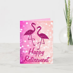 Ruhestand pink flamingo Benutzerdefinierter Text G Karte