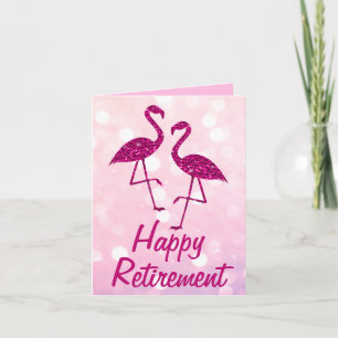 Ruhestand pink flamingo Benutzerdefinierter Text G Karte