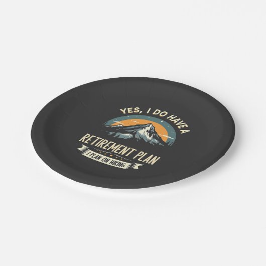 Ruhestand Plan Wandern Sonnenschein Vater Im Freie Pappteller (Schrägansicht)