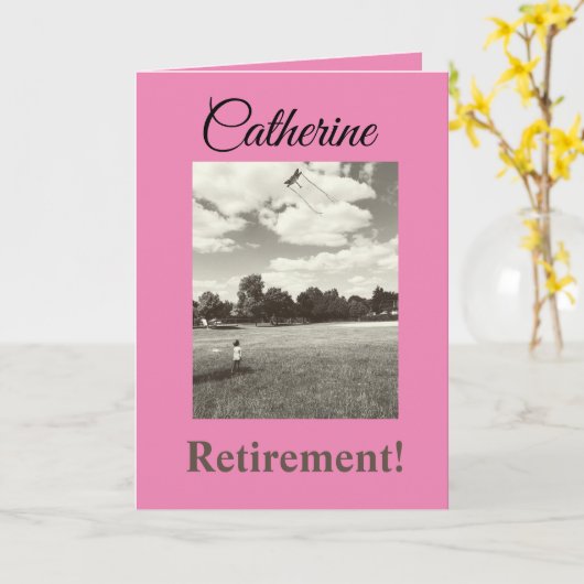 Ruhestand! Positive Wünsche für das Mädchen Karte (Gelbe Blume)