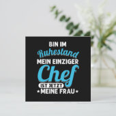 Ruhestand Rente 2020 Rentner Rentnerin Oma Opa Gro Einladung (Stehend Vorderseite)