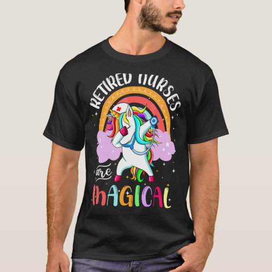 Ruhestand Rn Nursing Magical Unicorn Regenbogen T-Shirt (Vorderseite)