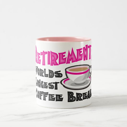 Ruhestand (Rosa) Zweifarbige Tasse (Mittel)