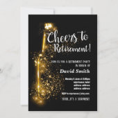 Ruhestand, Ruhestand, Wein, Glitzer Einladung (Vorderseite)