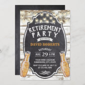 Ruhestand Rustic Barn Beer Party Einladung (Vorne/Hinten)