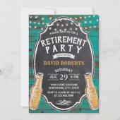 Ruhestand Rustikales Aquamarines Barnbier-Party Einladung (Vorderseite)