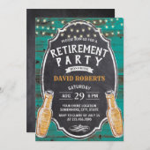 Ruhestand Rustikales Aquamarines Barnbier-Party Einladung (Vorne/Hinten)