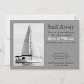 Ruhestand Sail Away Sailboat formell Einladung (Vorderseite)