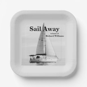 Ruhestand Sail Away Sailboat formell Pappteller