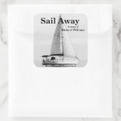 Ruhestand Sail Away Sailboat formell Quadratischer Aufkleber (Tasche)