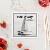 Ruhestand Sail Away Sailboat formell Serviette (Beispiel)