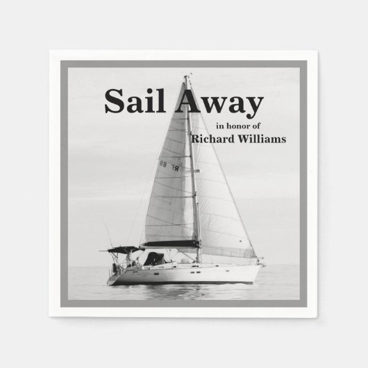 Ruhestand Sail Away Sailboat formell Serviette (Vorderseite)