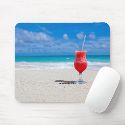 Ruhestand: Sandy Beach und Frosty Drink Mousepad (Mit Mouse)
