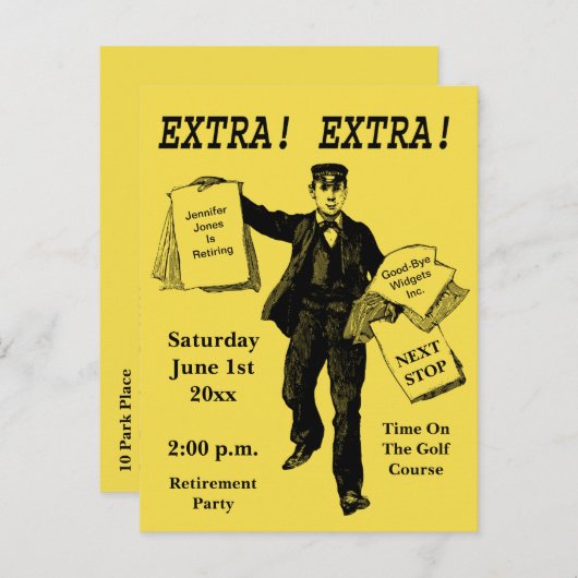 Ruhestand - Save the Date Einladung zur Ruhestands (Vorne/Hinten)