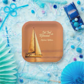 Ruhestand Set Sail in Rente Sail Nautic Pappteller (Party)