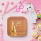 Ruhestand Set Sail in Rente Sail Nautic Pappteller (Party)