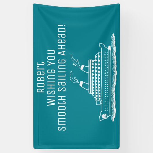 Ruhestand Smooth Sailing Cruise Ship Party Banner (Vertikal)