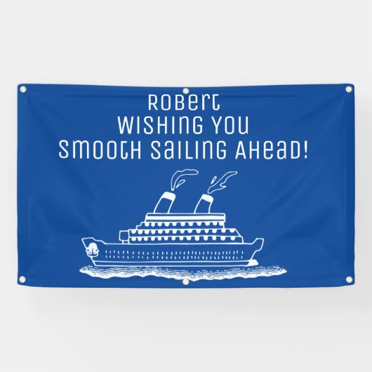 Ruhestand Smooth Sailing Cruise Ship Party Banner (Horizontal)