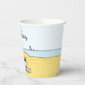 Ruhestand | Snoopy & Woodstock am Strand Pappbecher (Links)